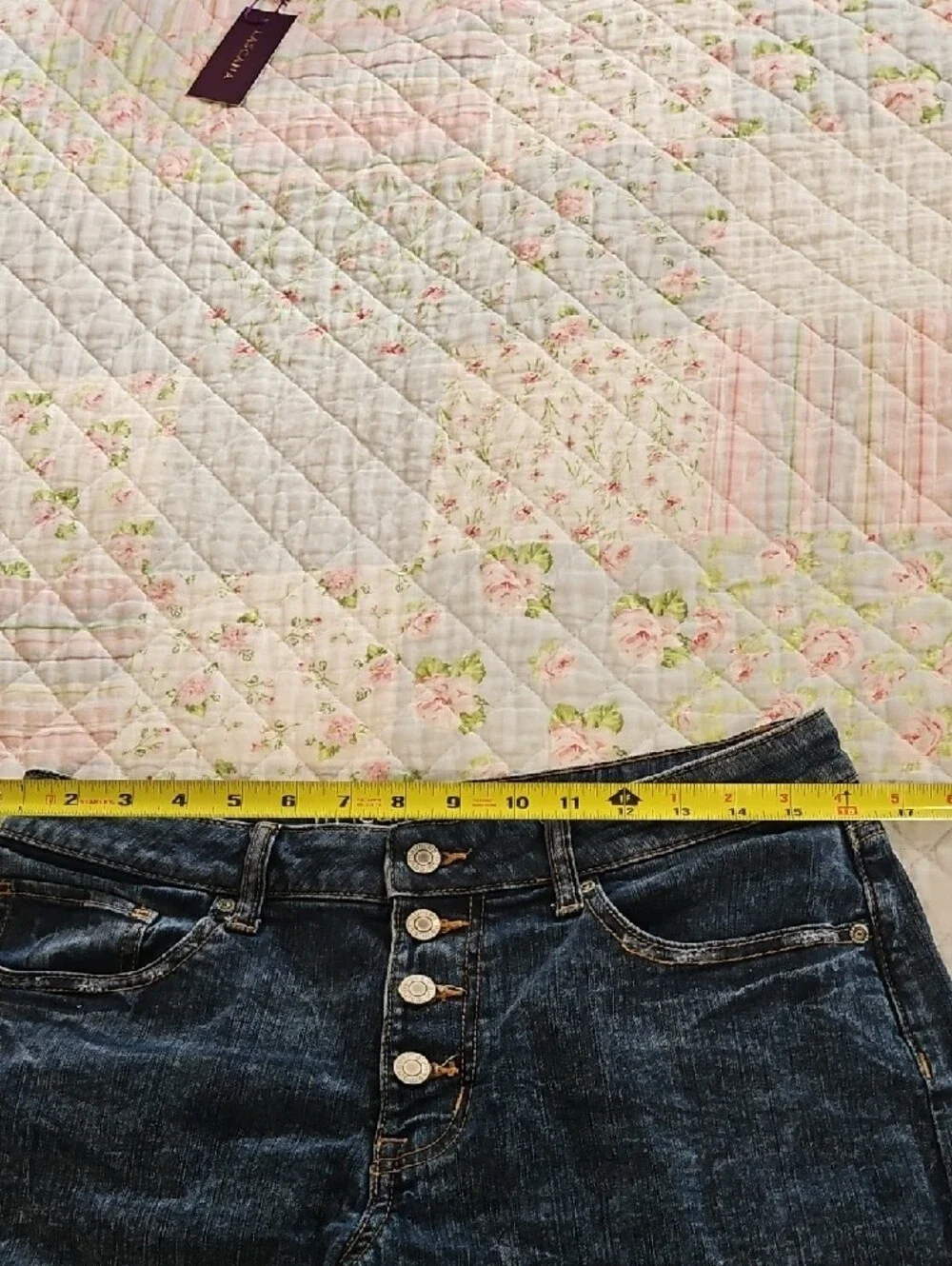 Maurices Dark Blue Button-Front Denim Shorts